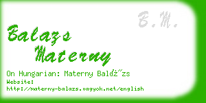 balazs materny business card